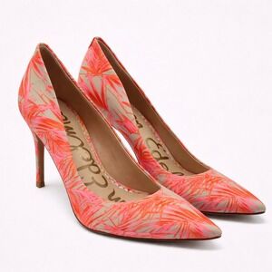 Sam Edelman Hazel Tropical Print Pointed Toe Stiletto Pumps Size 7